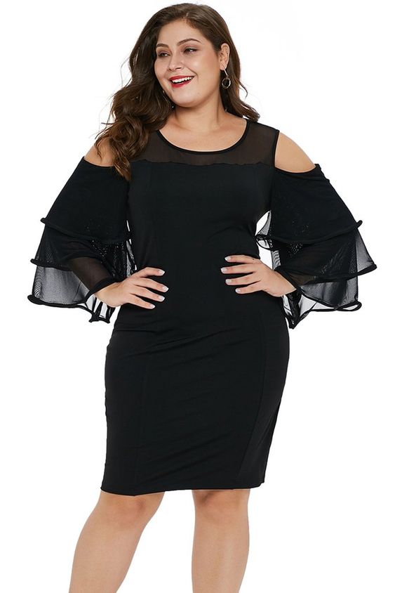 Plus Size Black Mini Dress – Attire Plus Size