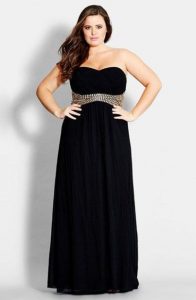 Black Plus Size Empire Waist Maxi Dress