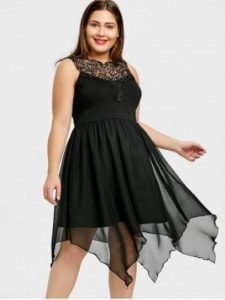 Black Plus Size Handkerchief Dress