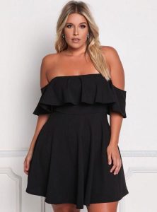 Black Plus Size Ruffle Dress