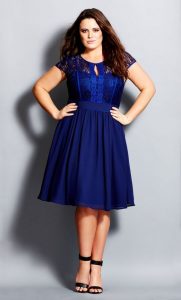 Deep Blue Plus Size Prom Dress