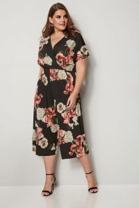 Floral Culotte Jumpsuit In XL