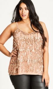 Gold Party Tops Plus Size