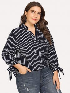 Long Sleeve Black and White Striped Shirt