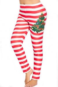 Plus Size Christmas Stripe Leggings