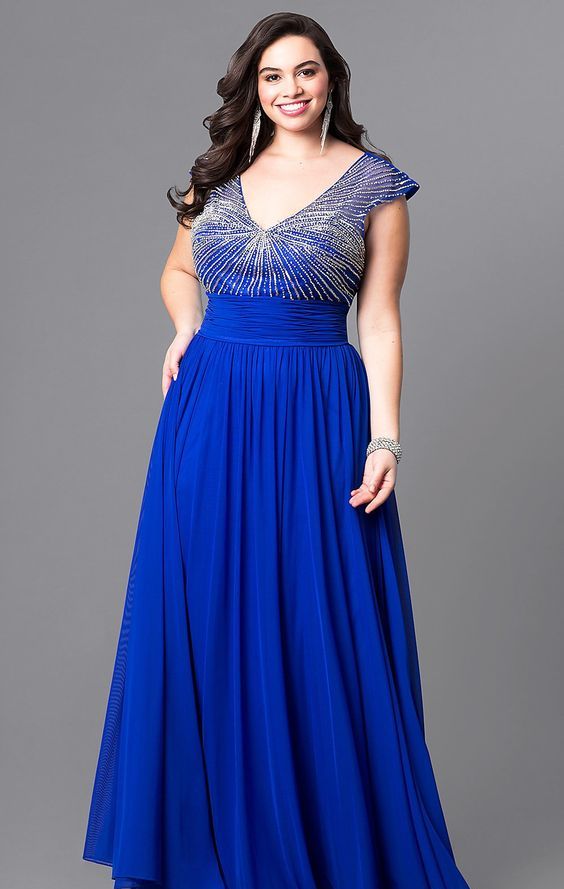 Royal Blue Plus Size Formal Dresses Attire Plus Size