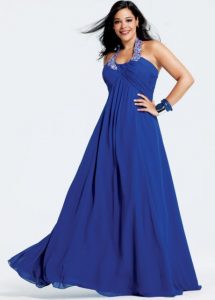 Plus Size Royal Blue Bridesmaid Gown