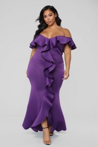 Plus Size Ruffle Gown
