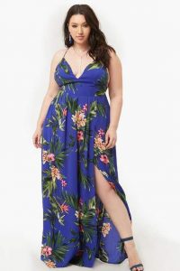 Plus Size Tropical Print Dress