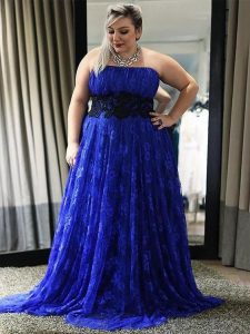 Royal Blue Plus Size Formal Gown