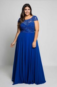 Sequin Royal Blue Plus Size Dress