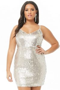 Silver Plus Size Sequin Dresses