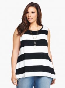 Women's Black and White Striped Shirt