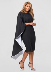 Black Cape Dress Plus Sized