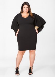 Black Plus Size Cape Dress