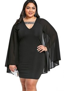 Black Short Cape Dress