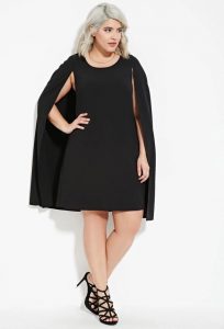 Cape Dress Plus Size Black