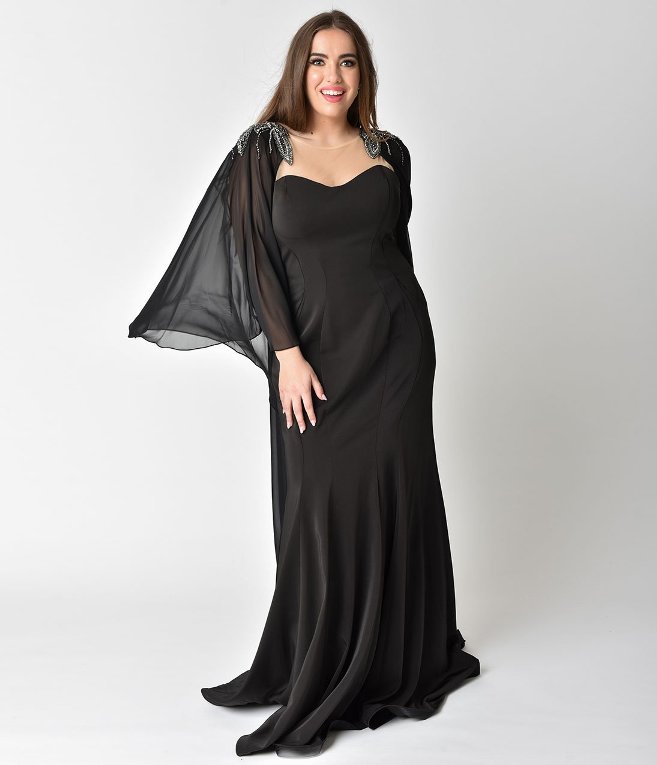 Black Cape Dress Plus Size – Attire Plus Size