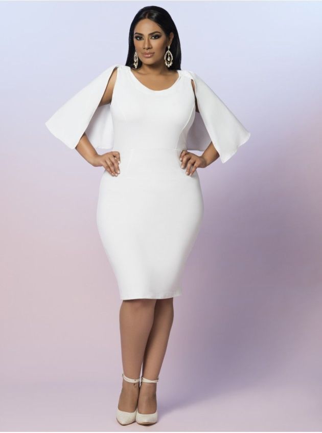 White Cape Dress Plus Size – Attire Plus Size