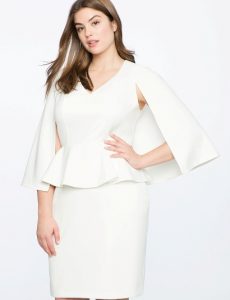White Sheath Cape Dress