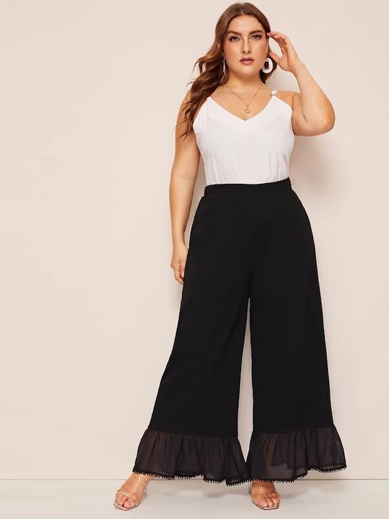 15 Plus Size Ruffle Pants and Bell Bottoms for Curvy Women – Attire ...