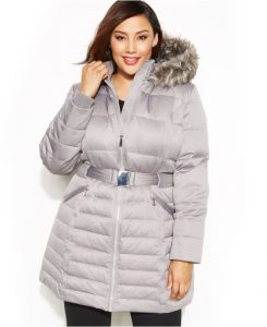 Fur Trim Down Coat In XL