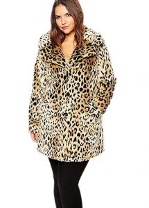 Leopard Faux Fur Coat Plus Size