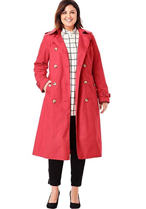 Plus Size Red Trench Coat for Women – Attire Plus Size