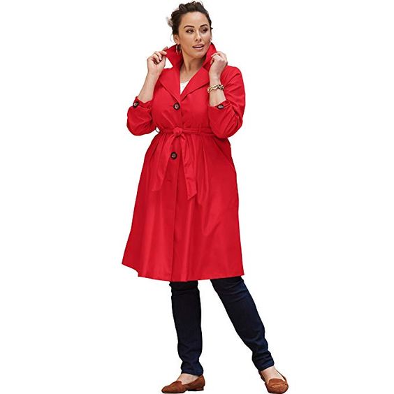 Plus Size Red Trench Coat for Women – Attire Plus Size