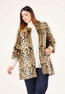 Plus Size Leopard Coat