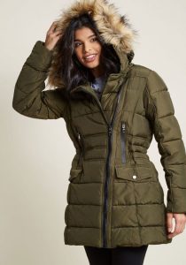 Plus Size Puffer Coat With Fur Hood