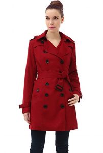 Women's Plus Size Red Trench Coat