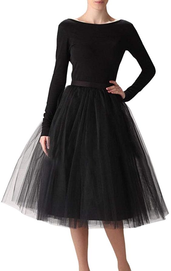 Plus Size Black Tulle Skirts For Women Attire Plus Size 9673