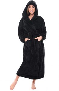 Black Plus Size Hooded Robe