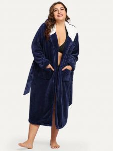 Hooded Robe Plus Size
