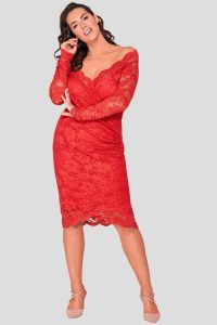 Plus Size Red Laced Dress