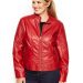 Plus Size Red Leather Jacket