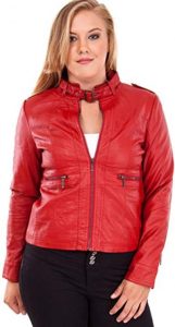 Plus Size Red Quilted Jacket