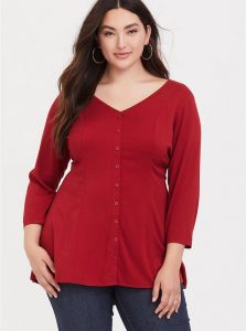 Plus Sized Red Dressy Tops