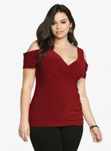 Red Dressy Tops Plus Size