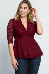 Red Lace Dressy Top