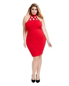 Red Plus Size Bodycon Dress