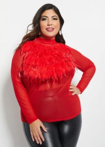 Red Plus Size Dressy Tops