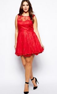 Short Red Lace Dress In XL