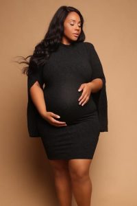 Plus Size Black Maternity Dress