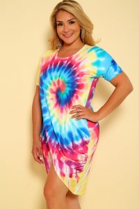 Rainbow Tie Dye Print Dress