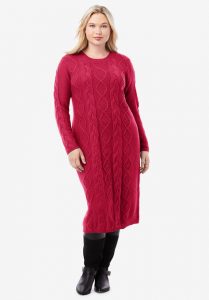 Long Red Knitted Dress