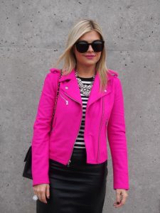 Neon Pink Leather Jacket