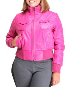 Pink Leather Jacket For Women