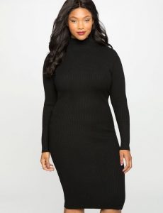 Plus Size Black Sweater Dress
